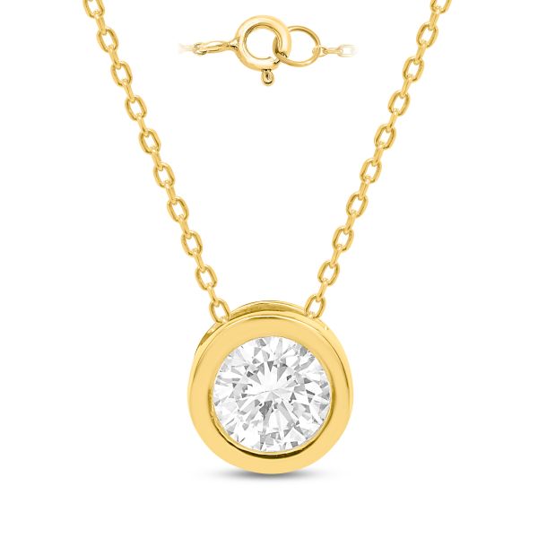 Slide Solitaire LAB Diamond Pendant/Necklace