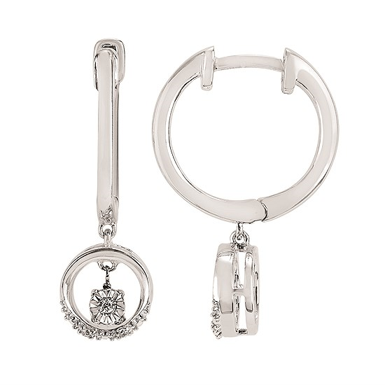 Round Diamonds Dangle Earrings