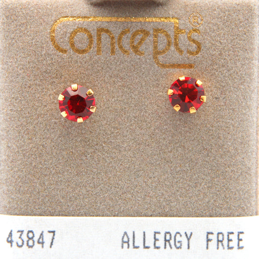 24K Gold Plated Surgical Stainless Steel 5mm July Stud