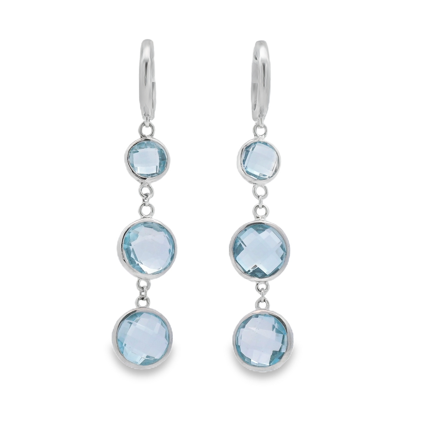 Round Topazes Hoop Earrings