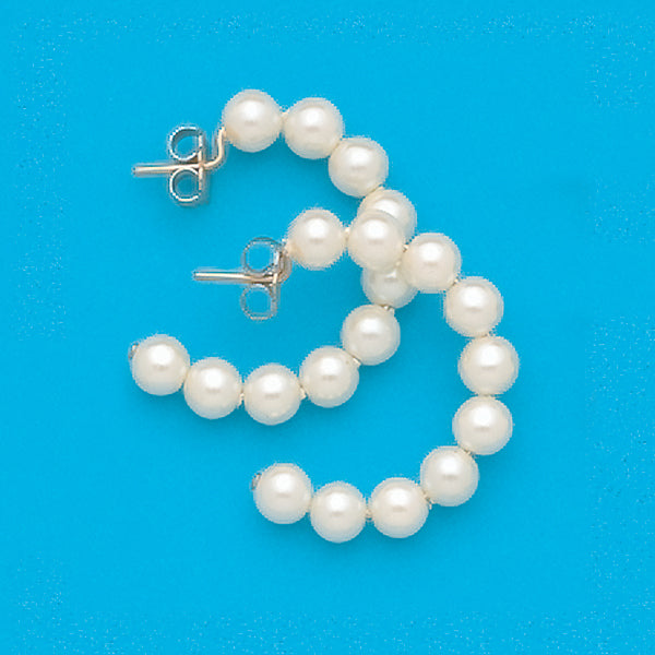 24K Gold Plated Surgical Stainless Steel Simulated Pearl J-Hoop