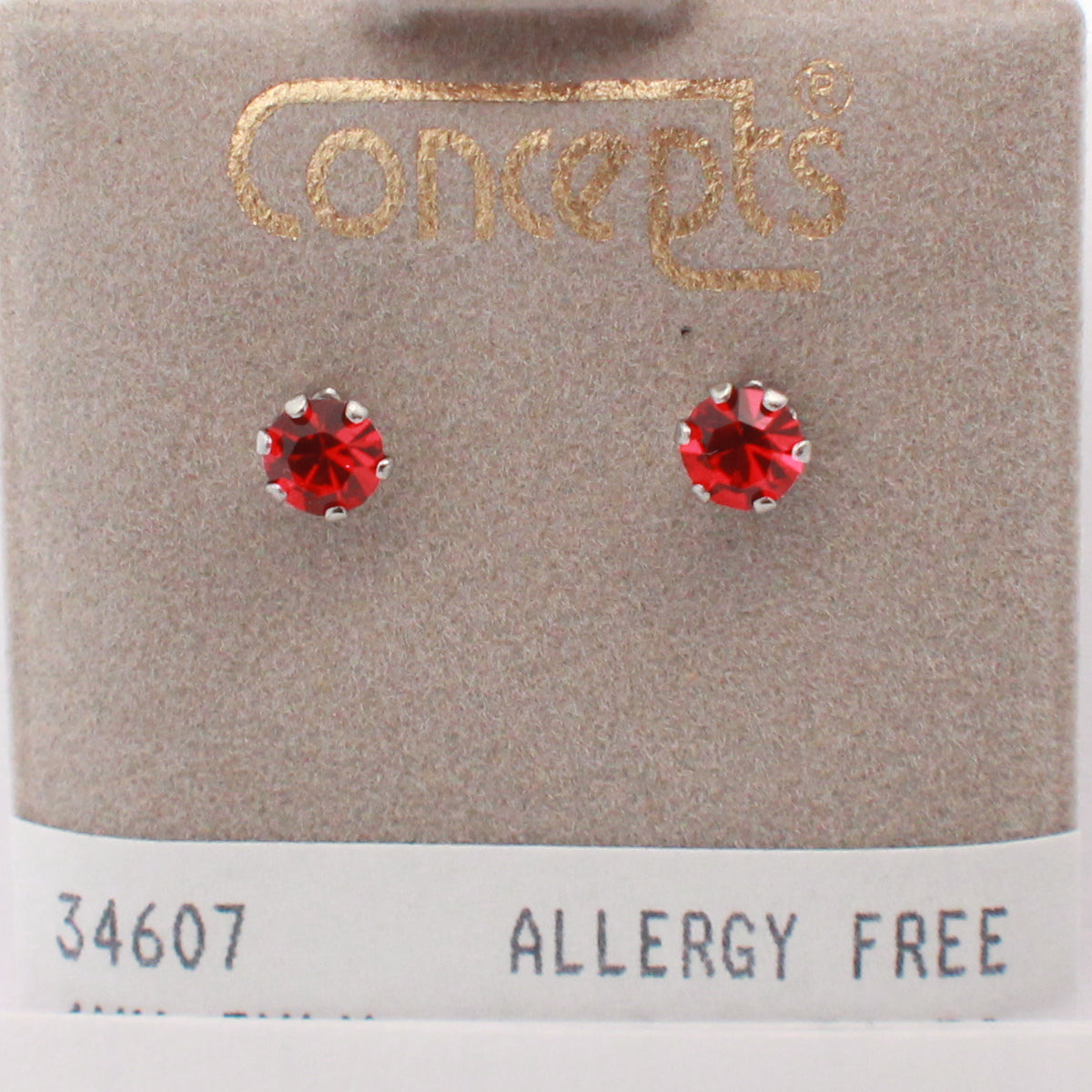 Surgical Stainless Steel July Swarovski Crystal Stud