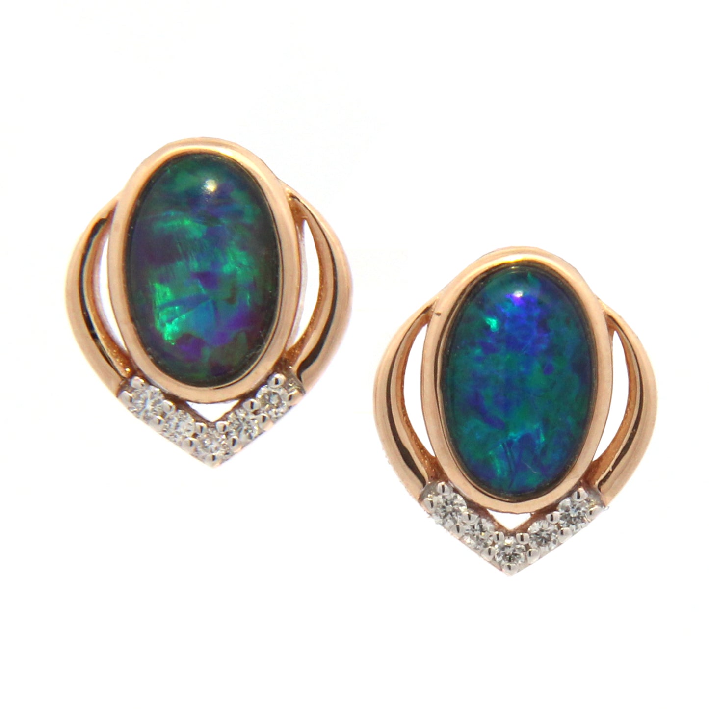 Oval Opals Stud Earrings