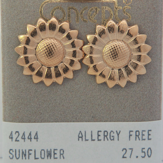 24K Gold Plated Surgical Stainless Steel Sunflower Stud