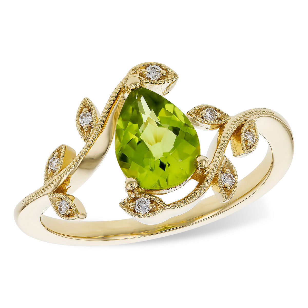 1-1/4 Cttw. Peridot Floral Ring