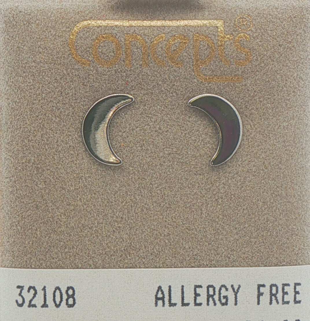 Surgical Stainless Steel Crescent Moon Stud