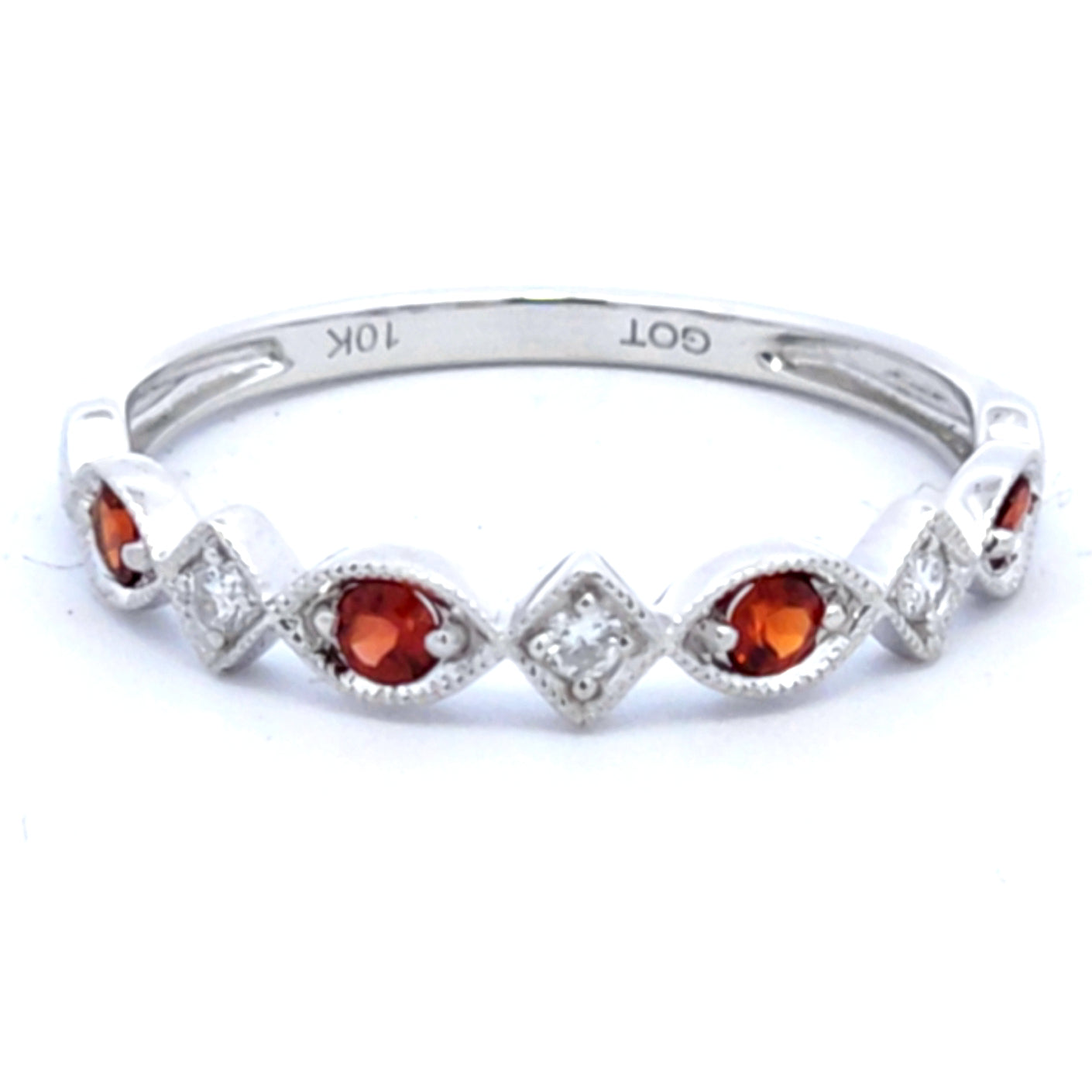 Round Garnet Stackable Ring