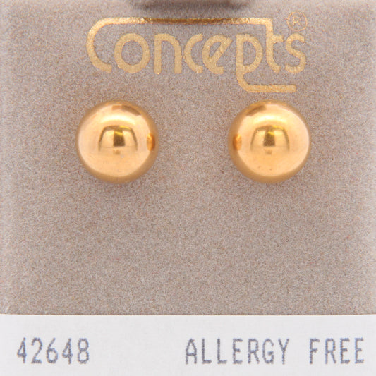 24K Gold Plated Surgical Stainless Steel 8mm Ball Stud