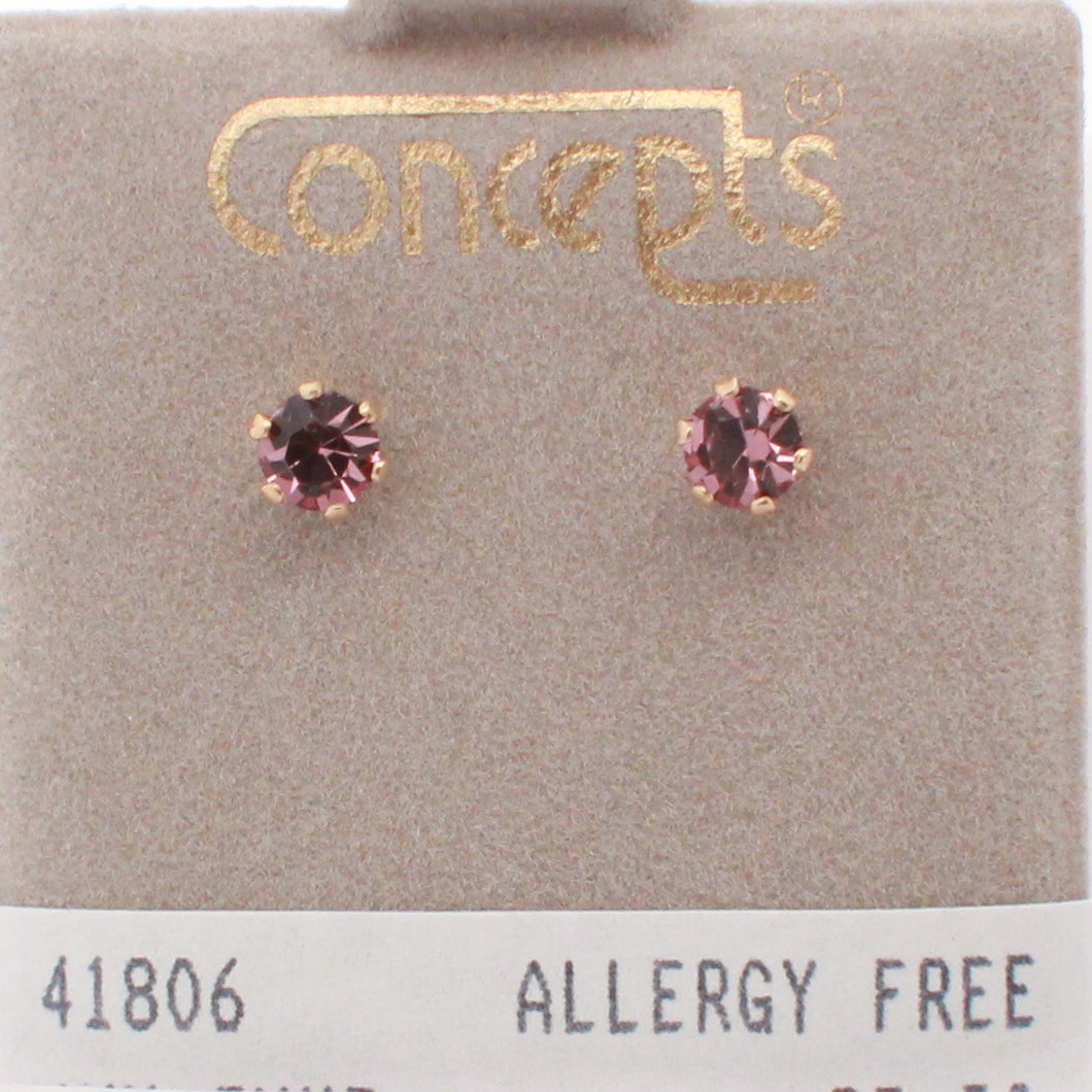 Concepts 24K Plated Surgical Stainless Steel June Stud