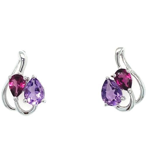 Pear Amethyst Drop Earrings