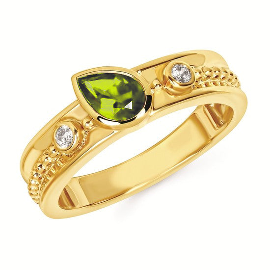 Pear Peridot Fashion Ring