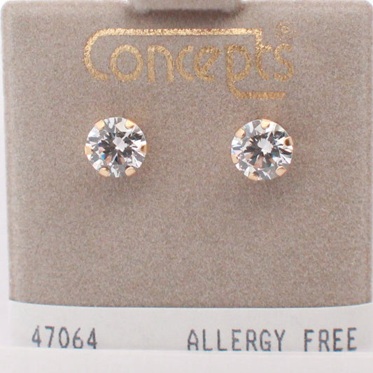 24K Gold Plated Surgical Stainless Steel CZ Stud