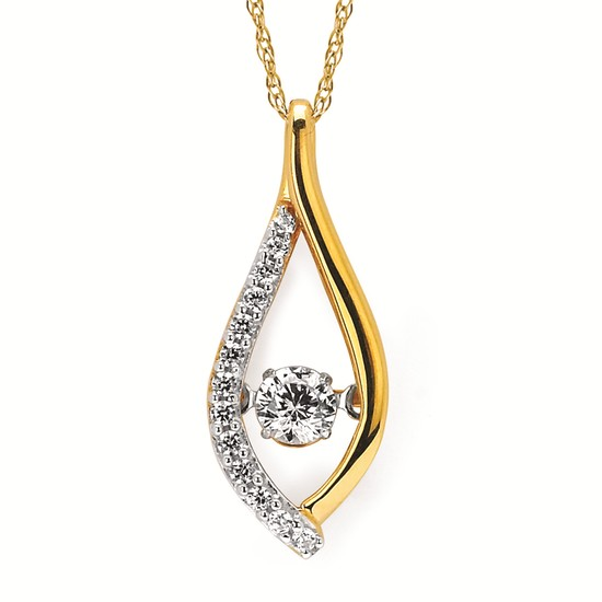 1/4 Cttw. Shimmer Tear Drop Pendant