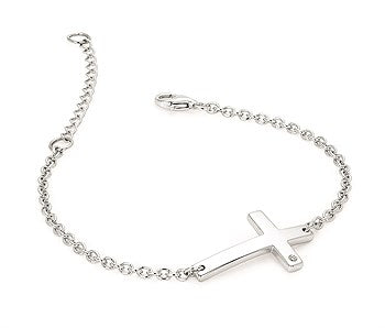 Round Brilliant Diamond Cross Bracelet
