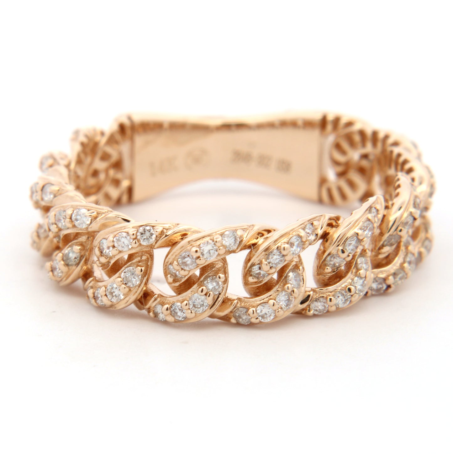 Round Brilliant Diamonds Cuban Link Fashion Ring
