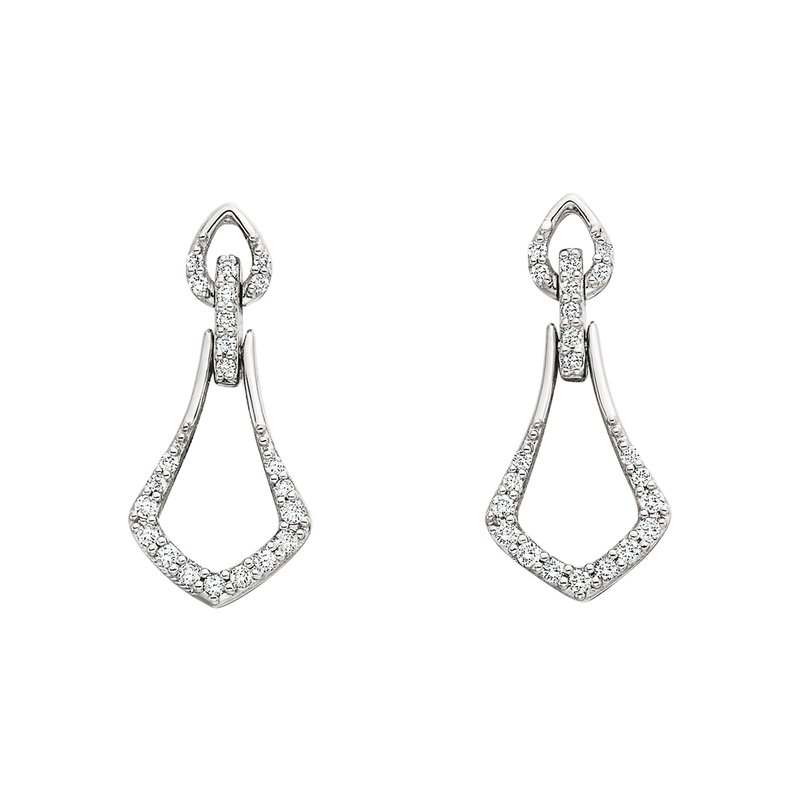 1/5 Cttw. Diamonds Angular Tear Drop Earrings