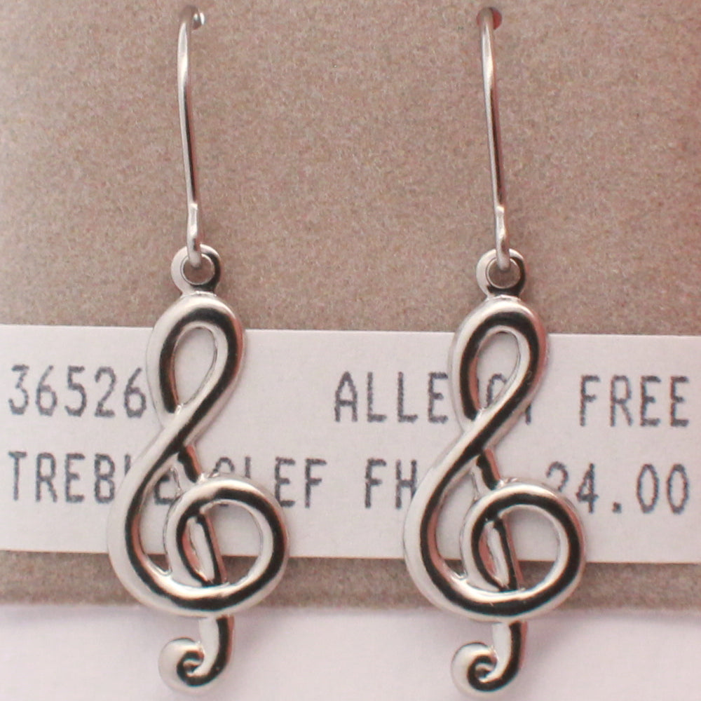 Surgical Stainless Steel Treble Clef Dangle