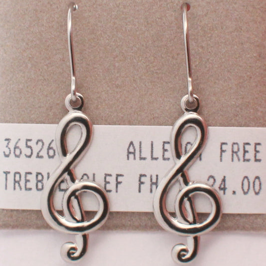 Surgical Stainless Steel Treble Clef Dangle