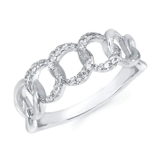 PureRadiance Diamonds Cuban Link Ring