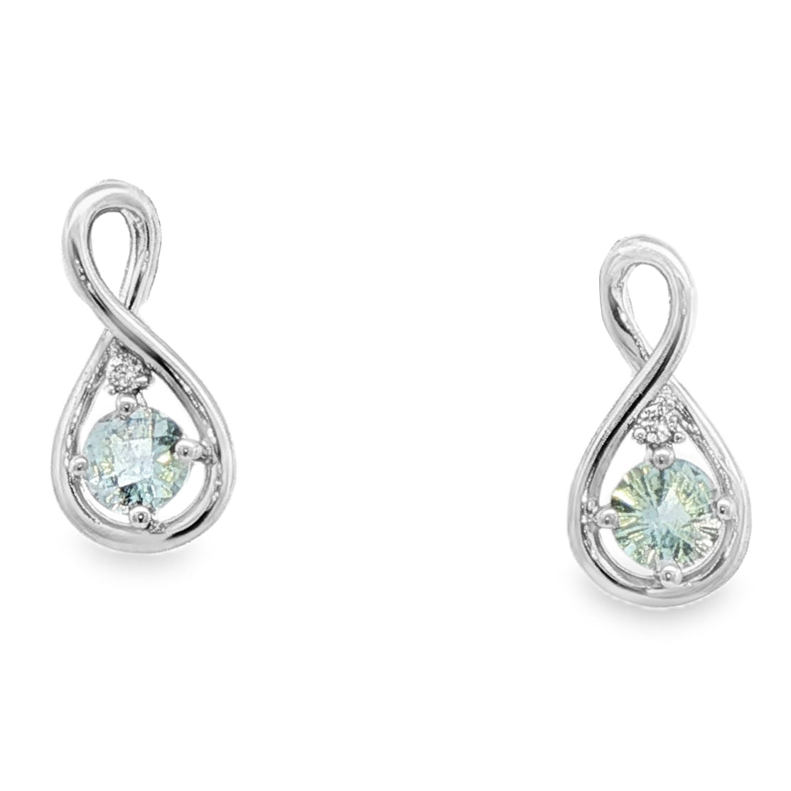 round Aquamarines Drop Earrings