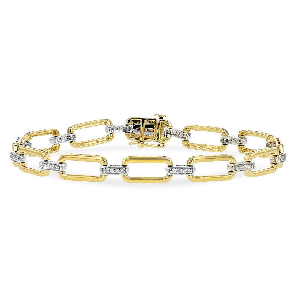 1/4 Cttw. Diamonds Paperclip Bracelet