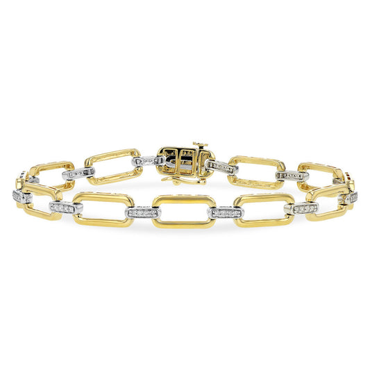 1/4 Cttw. Diamonds Paperclip Bracelet