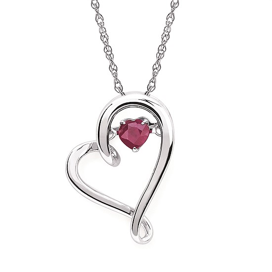 Shimmering Diamonds Ruby Slide Pendant