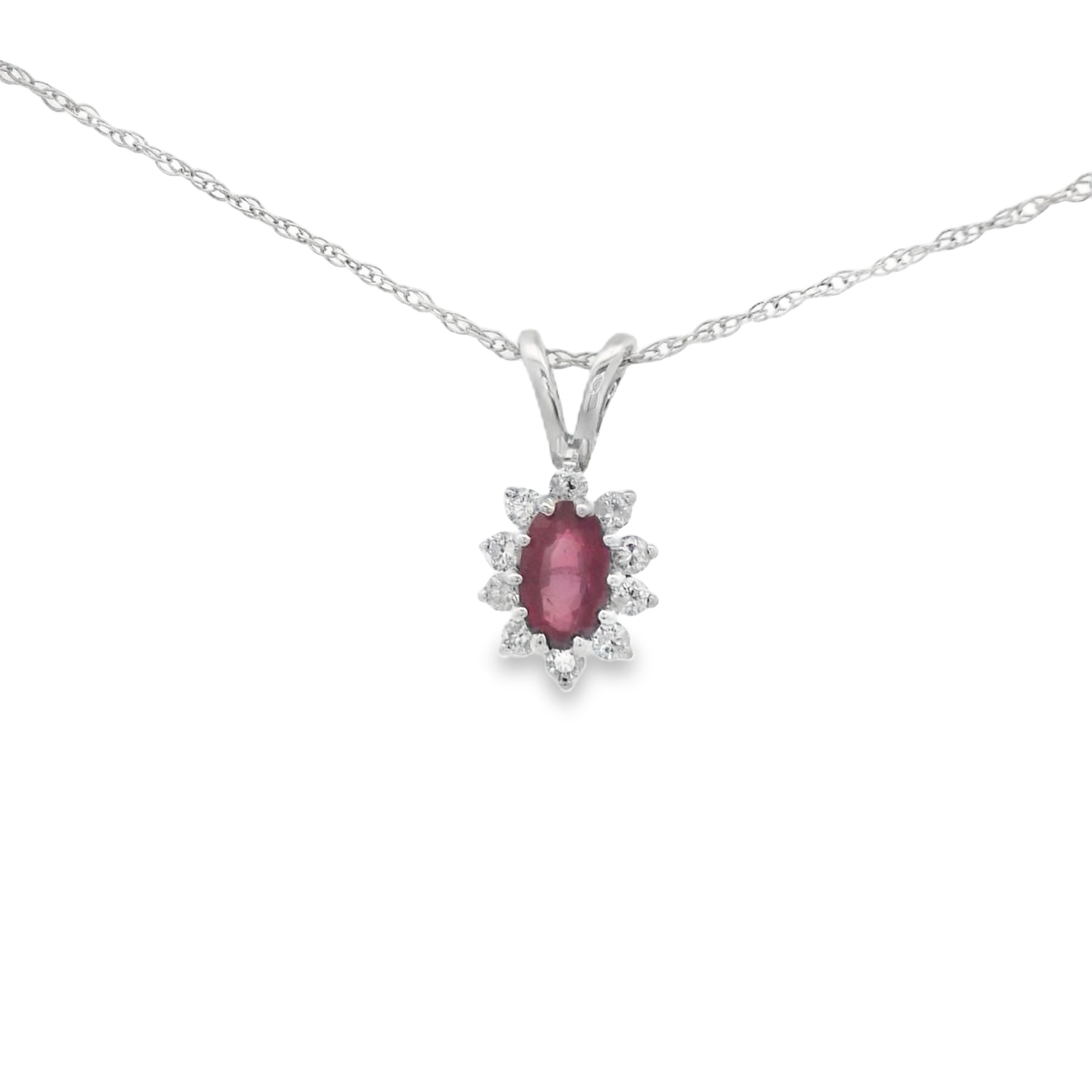Oval Ruby Attached Pendant