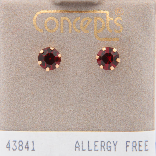 24K Gold Plated Surgical Stainless Steel 5mm January Stud