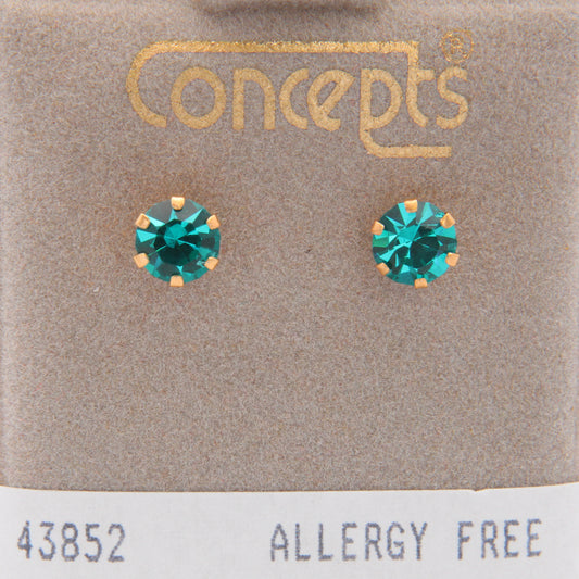 24K Gold Plated Surgical Stainless Steel 5mm December Stud