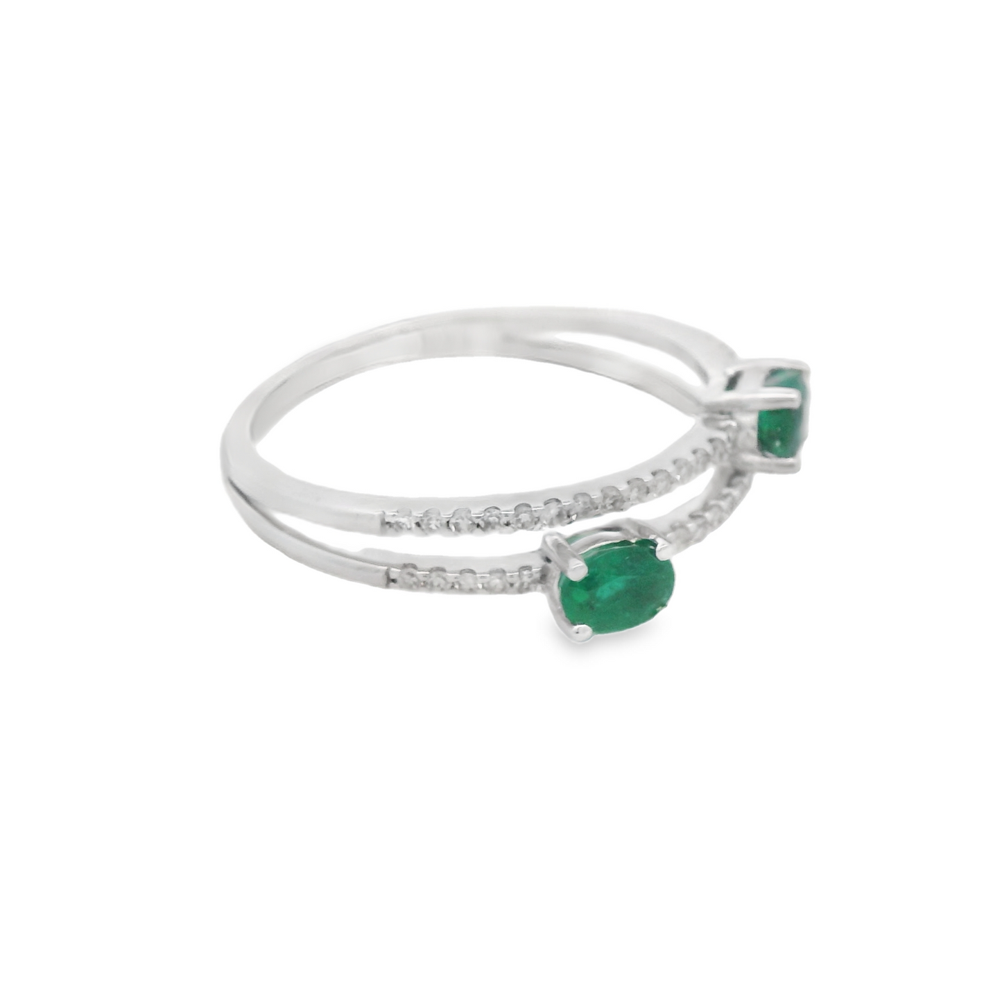 Emeralds Bypass Ring