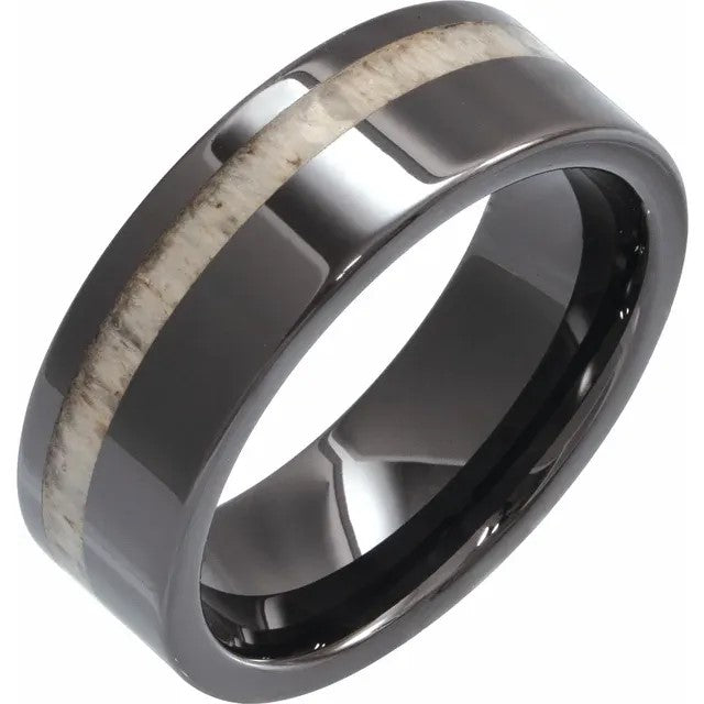 Ceramic antler wood inlay