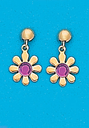24K Gold Plated Surgical Stainless Steel February Daisy Dangle