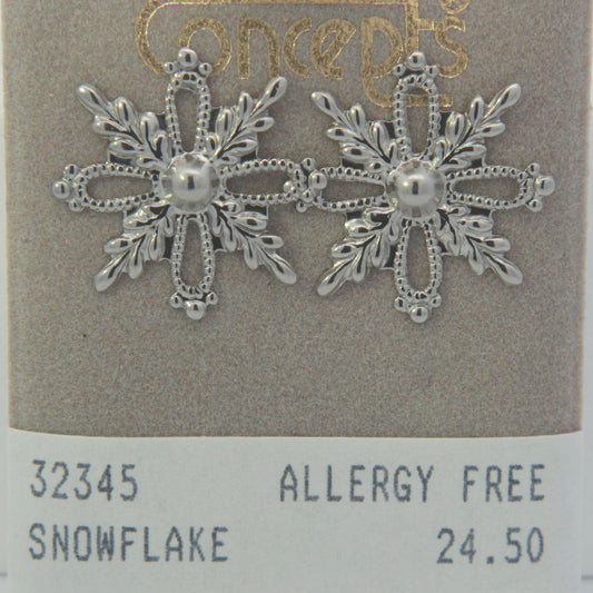 Surgical Stainless Steel Snowflake Stud