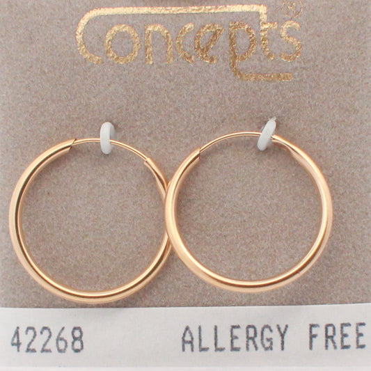 24K Gold Plated Surgical Stainless Steel Endless Hoop