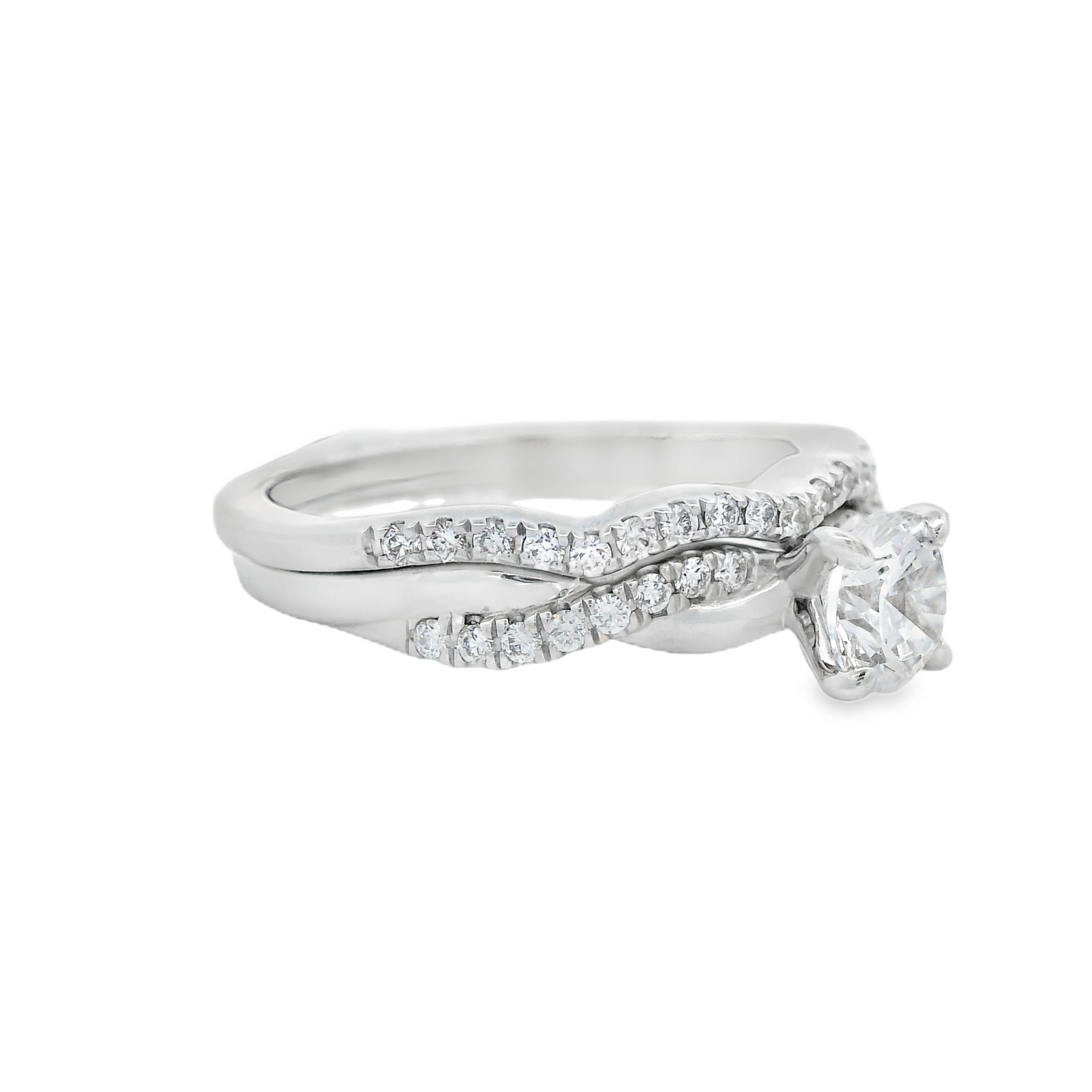 1/2 Cttw. Diamond Semi-Mount Rings Woven Ring