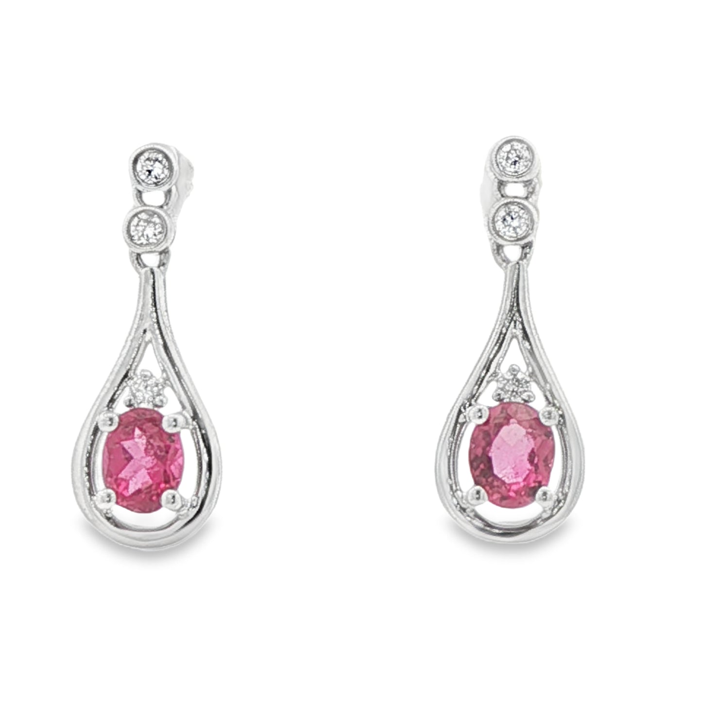 1/10 Cttw. Tourmalines Tear Drop Earrings
