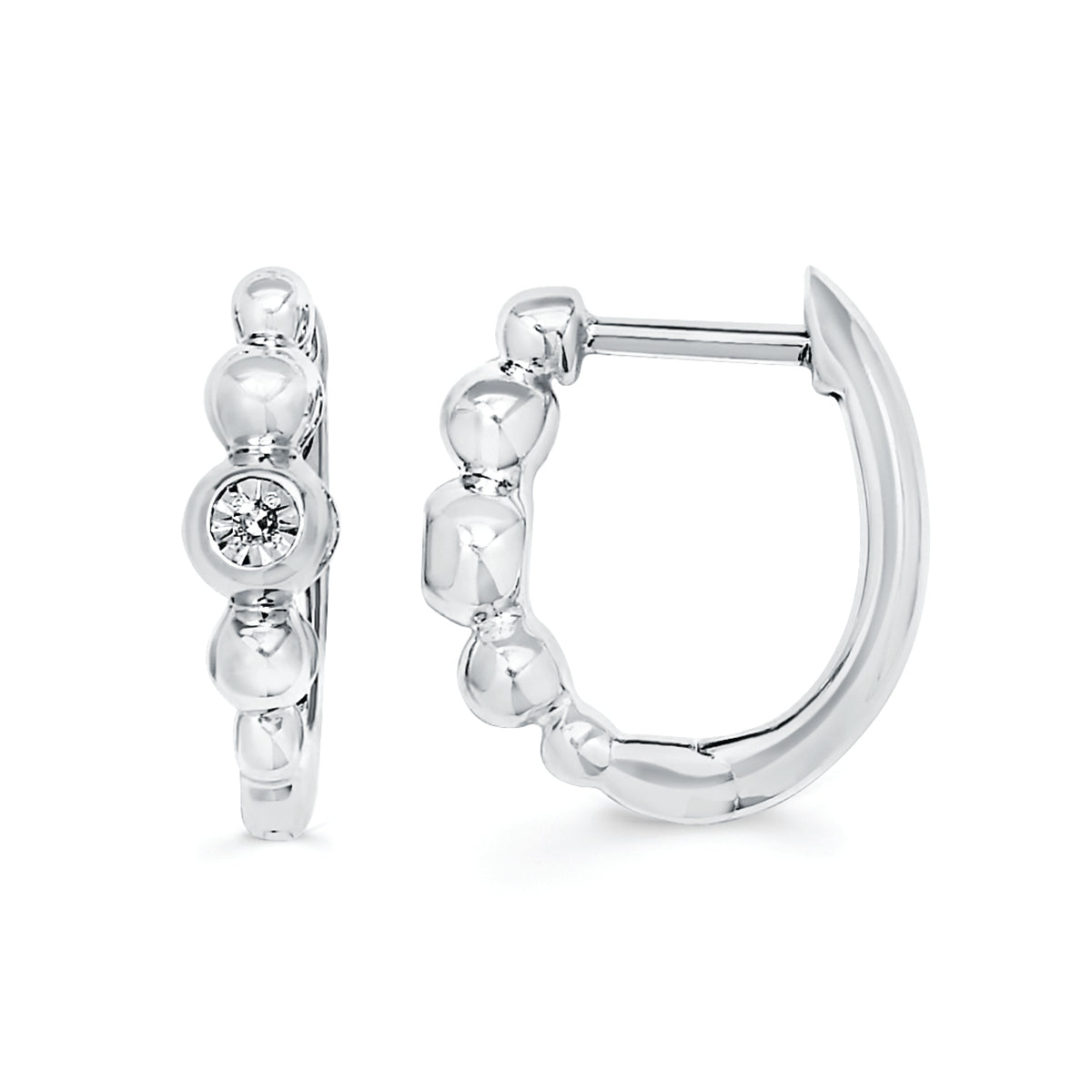 Round Diamonds Hoop Earrings