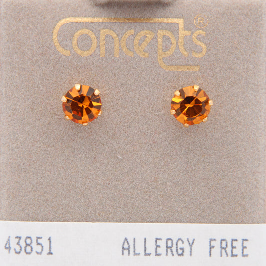 24K Gold Plated Surgical Stainless Steel 5mm November Stud