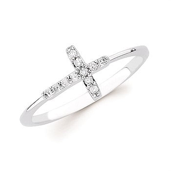 Round Brilliant Diamonds Cross Fashion Ring
