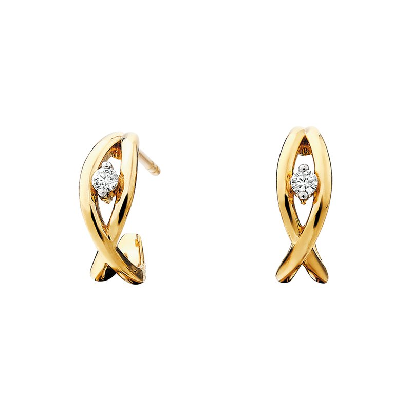 Diamonds J Hoop Woven Earrings