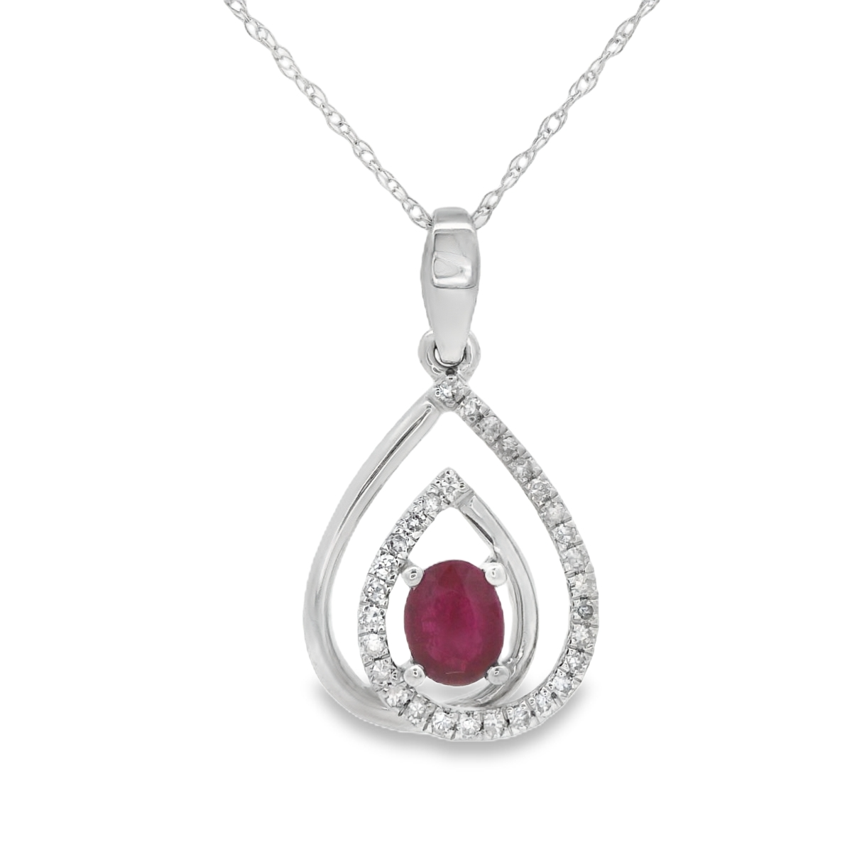 Oval Ruby Dangle Pendant