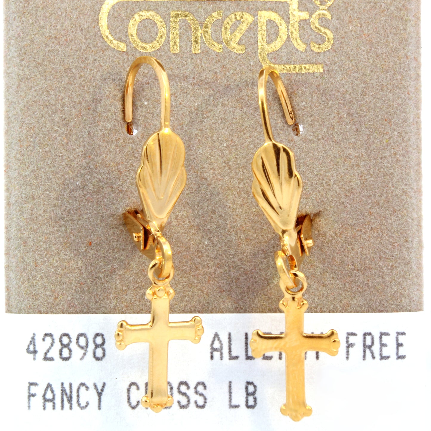 24K Gold Plated Surgical Stainless Steel Cross Dangle