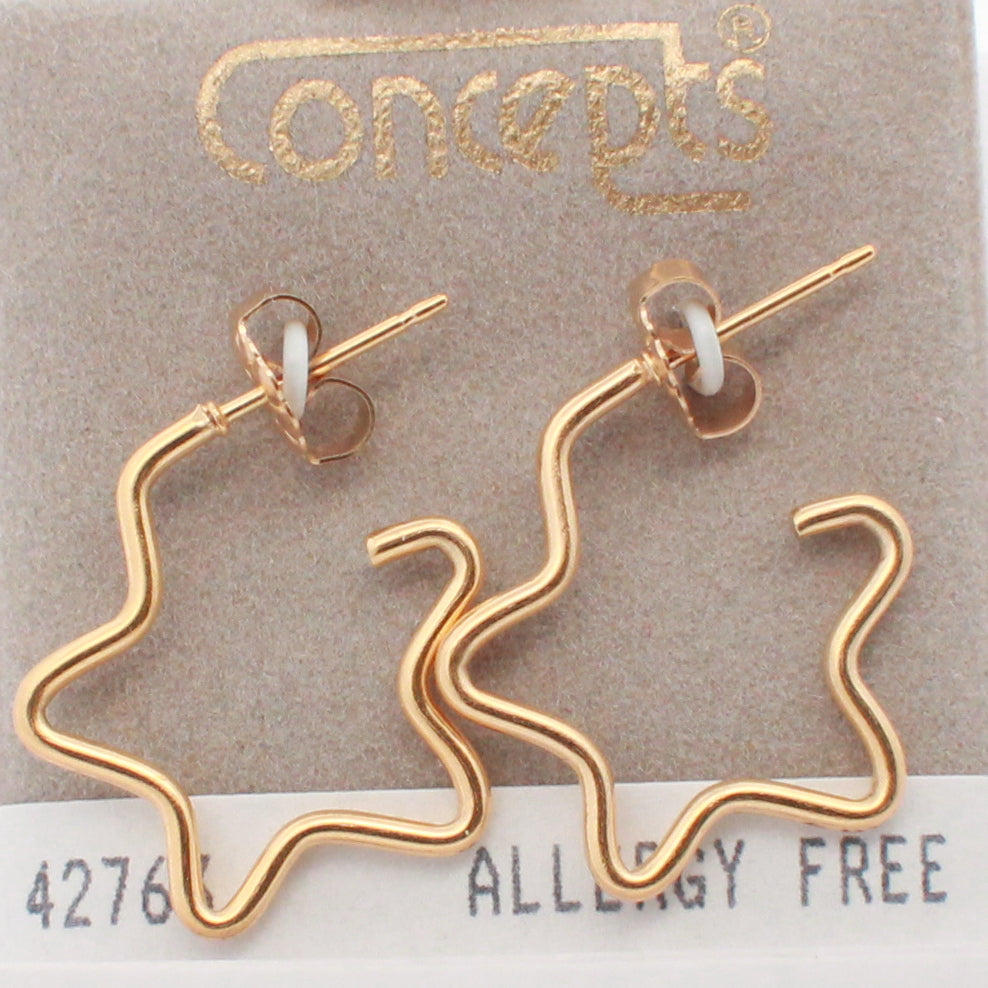 Concepts 24K Plated Surgical Stainless Steel Star Hoop
