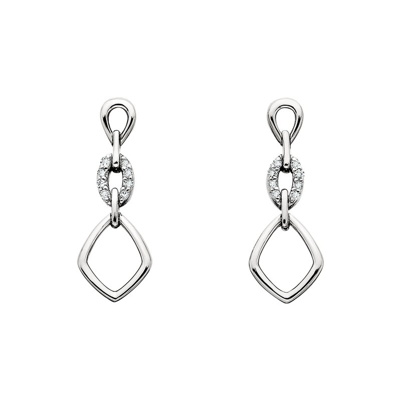 Round Brilliant Diamonds Dangle Earrings