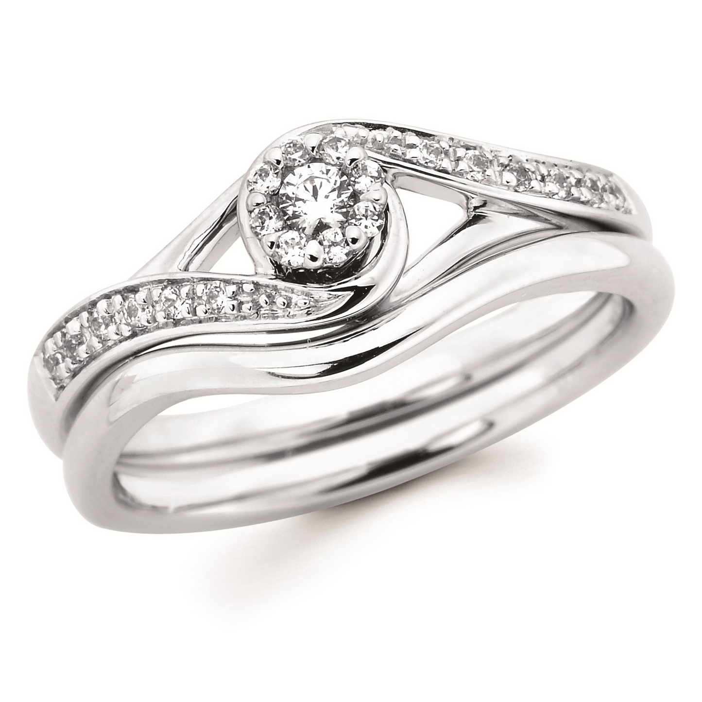 1/6 Cttw. Bypass Wedding Set
