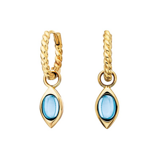 Cabochon Topazes Hoop Earrings