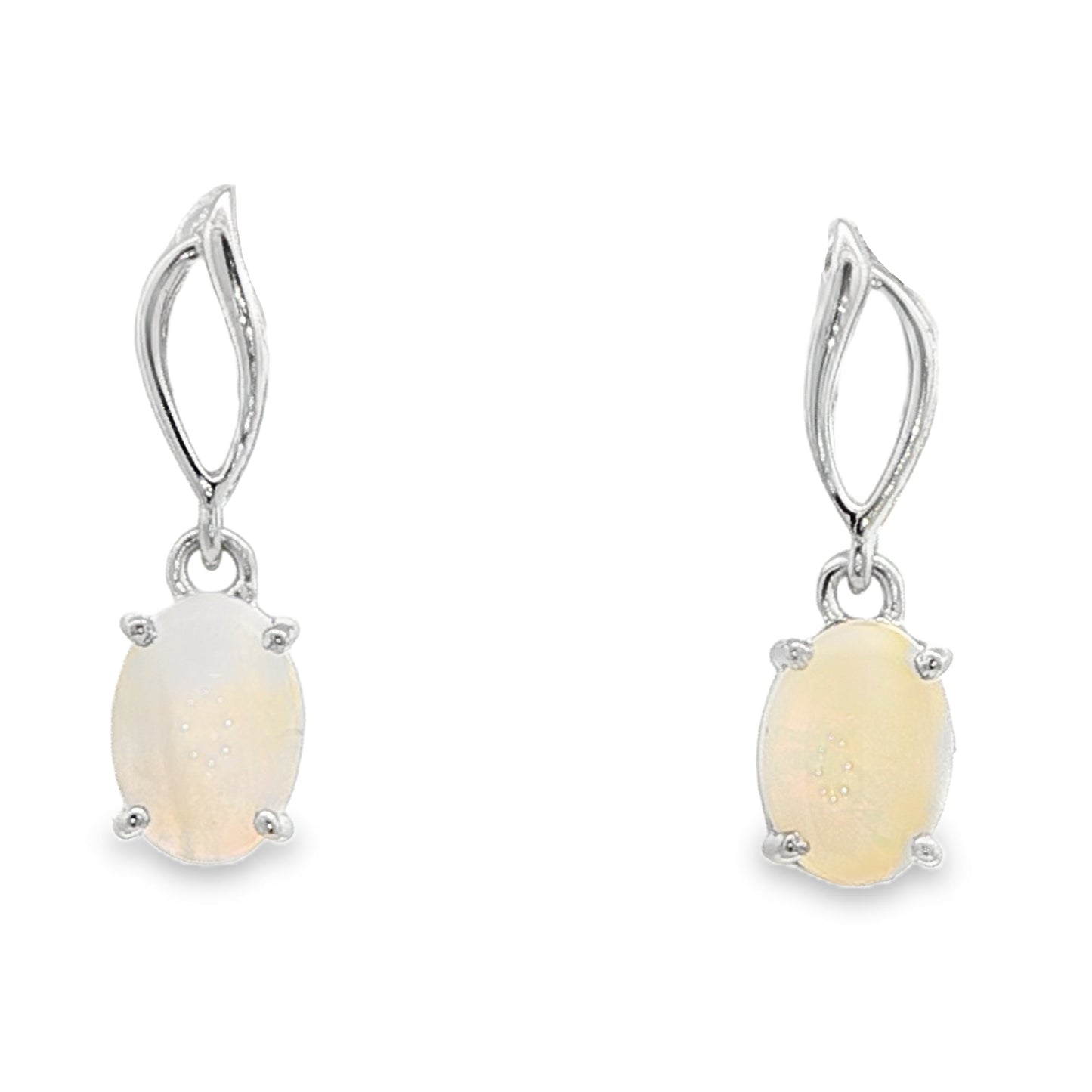 Oval Opals Dangle Earrings