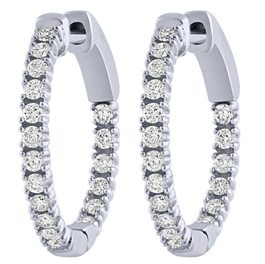 1/2 Cttw. Diamonds Inside-Out Hoop Earrings