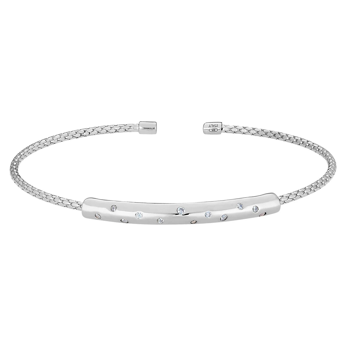 Round Brilliant Diamonds Cuff Bracelet